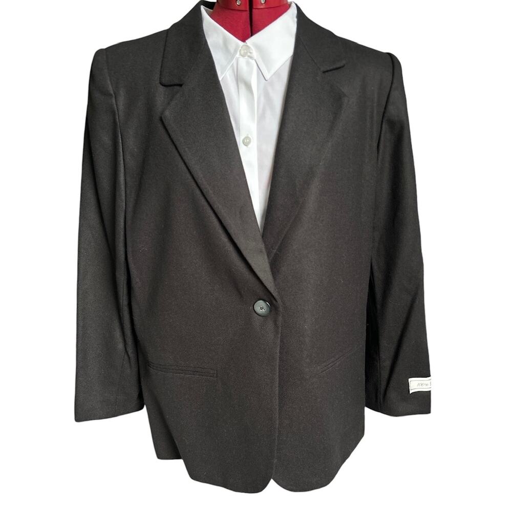 Sag Harbor Vintage New Dead Stock Size‎ 12 P 100% Wool Back Oversized Blazer
